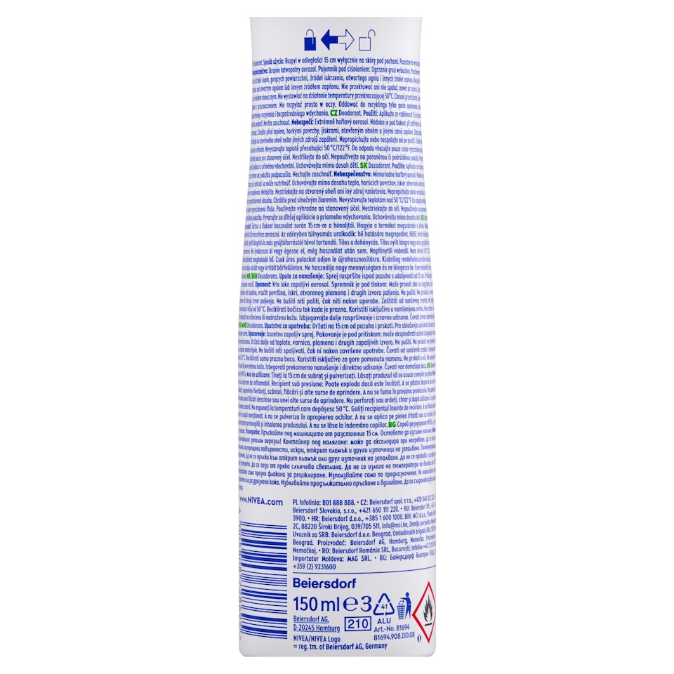 image 1 of Nivea Fresh Pure Deodorant Spray 150 ml