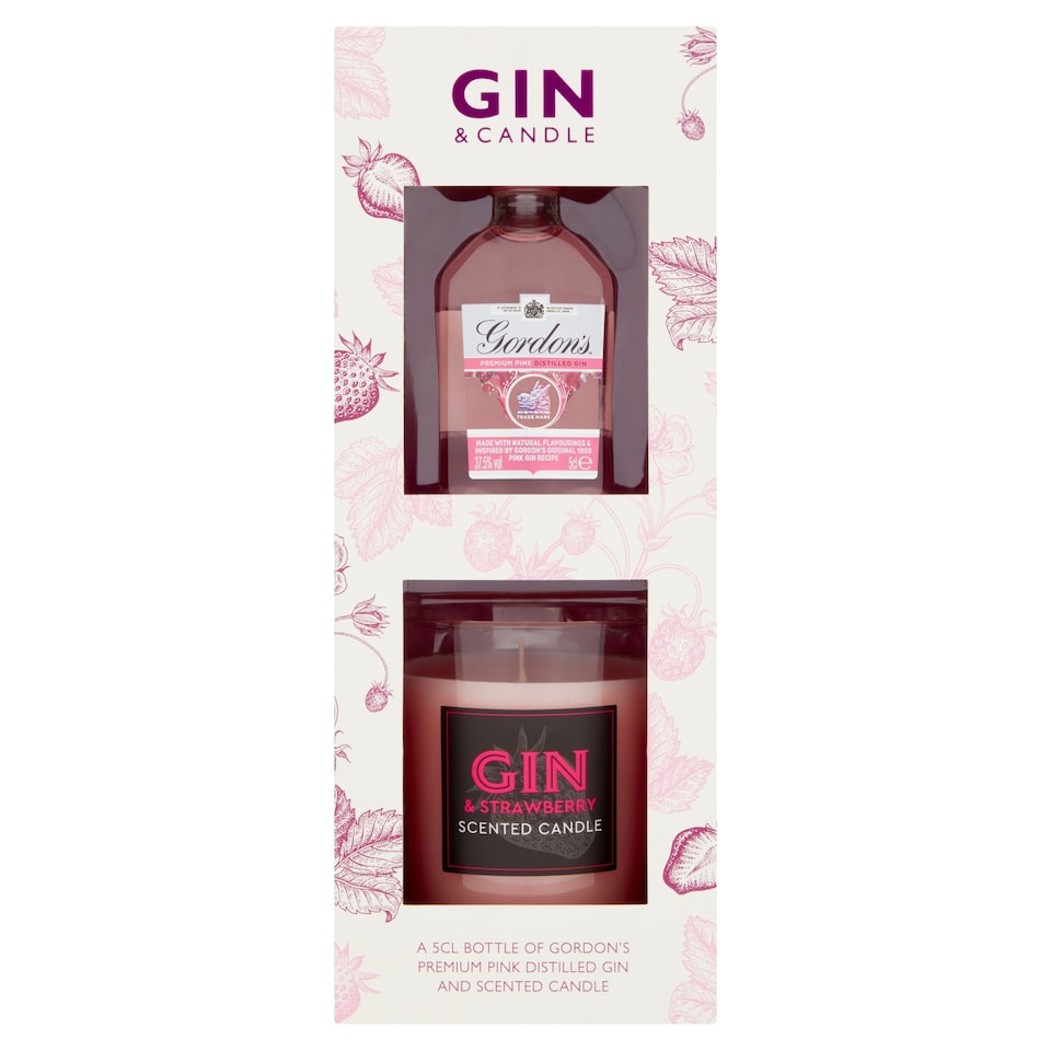 Gordon's Pink Gin & Scented Candle Gift Set 37.5% Vol 5Cl