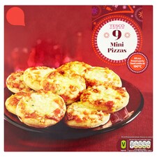 Tesco 9 Mini Pizzas 270G Price Marked