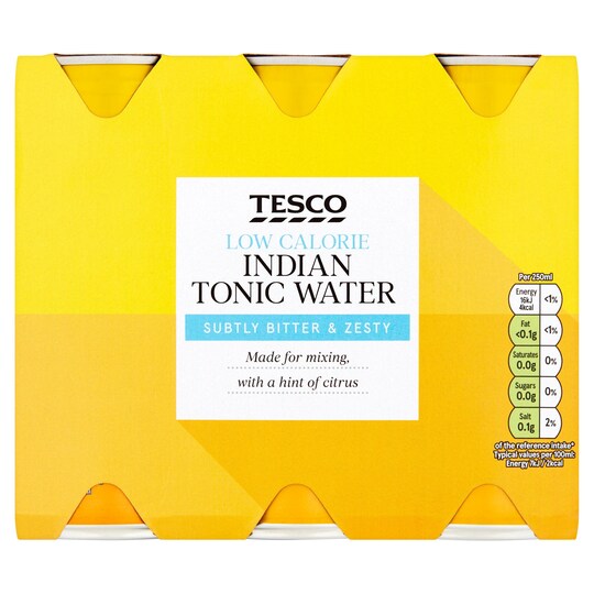 Tesco Low Calorie Indian Tonic Water Cans 6X250ml Tesco Groceries