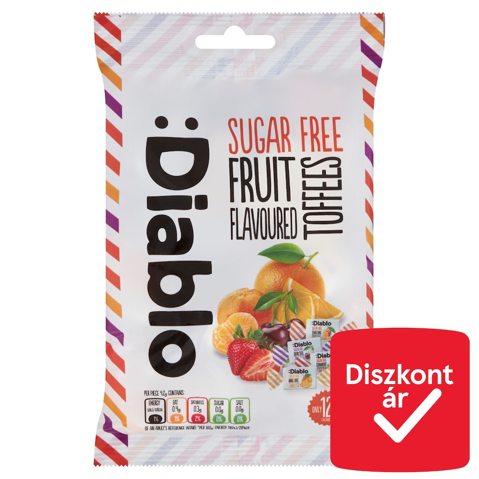 Diablo cukormentes gyümölcskaramella édesítőszerrel 75 g
