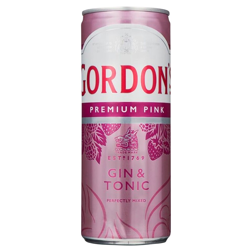 Gordon's Premium Pink Gin & Tonic Carbonated Alcoholic Mixed Drink 250 ml