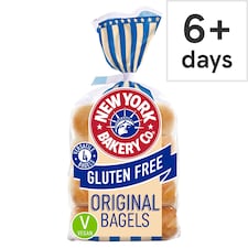 New York Bakery Co. Gluten Free Plain Bagels 4 Pack
