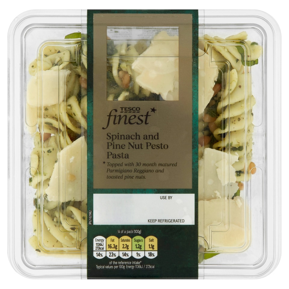 Tesco Finest Spinach And Pinenut Pasta 400G Tesco Groceries