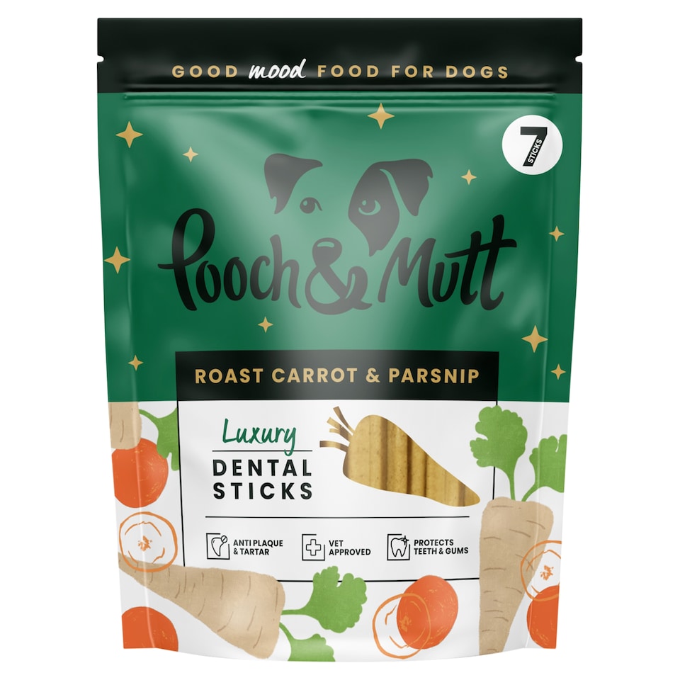 Pooch & Mutt Roast Carrot and Parsnip Luxury Dental Sticks 251g