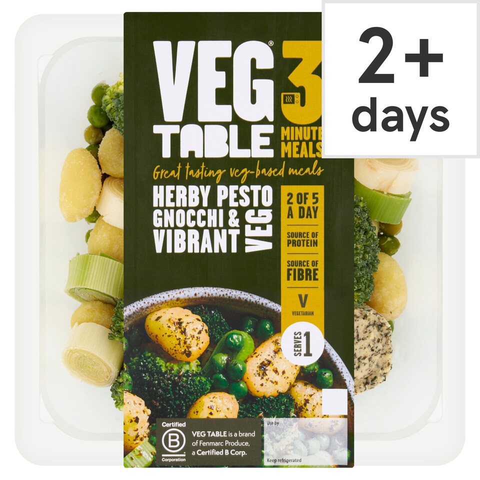 VEG TABLE 3 Minute Meals Herby Pesto Gnocchi & Vibrant Veg 300g