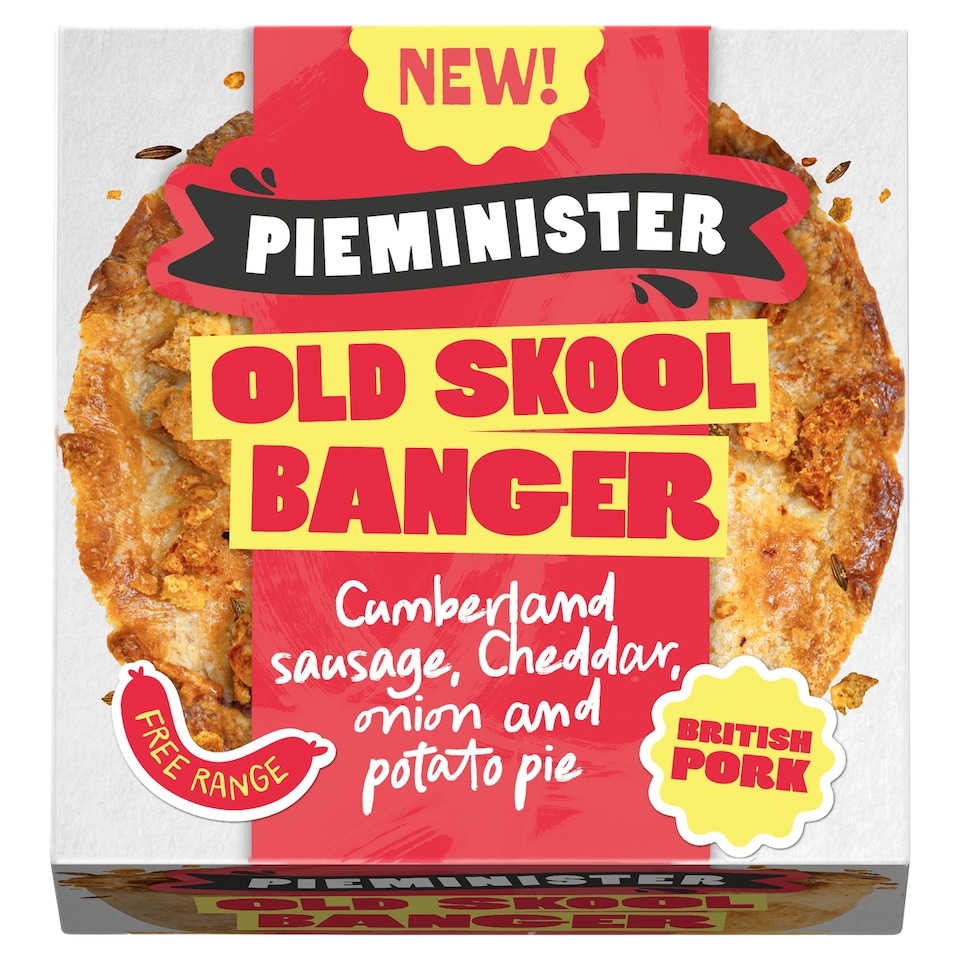 image 1 of Pieminister The Old Skool Banger Cumberland sausage, vintage Cheddar, onion & potato pie 255g