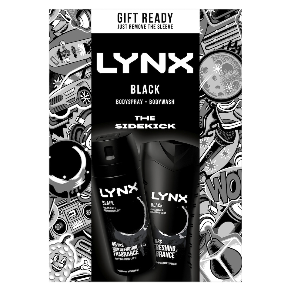 image 1 of Lynx Black Bodyspray & Bodywash Gift Set