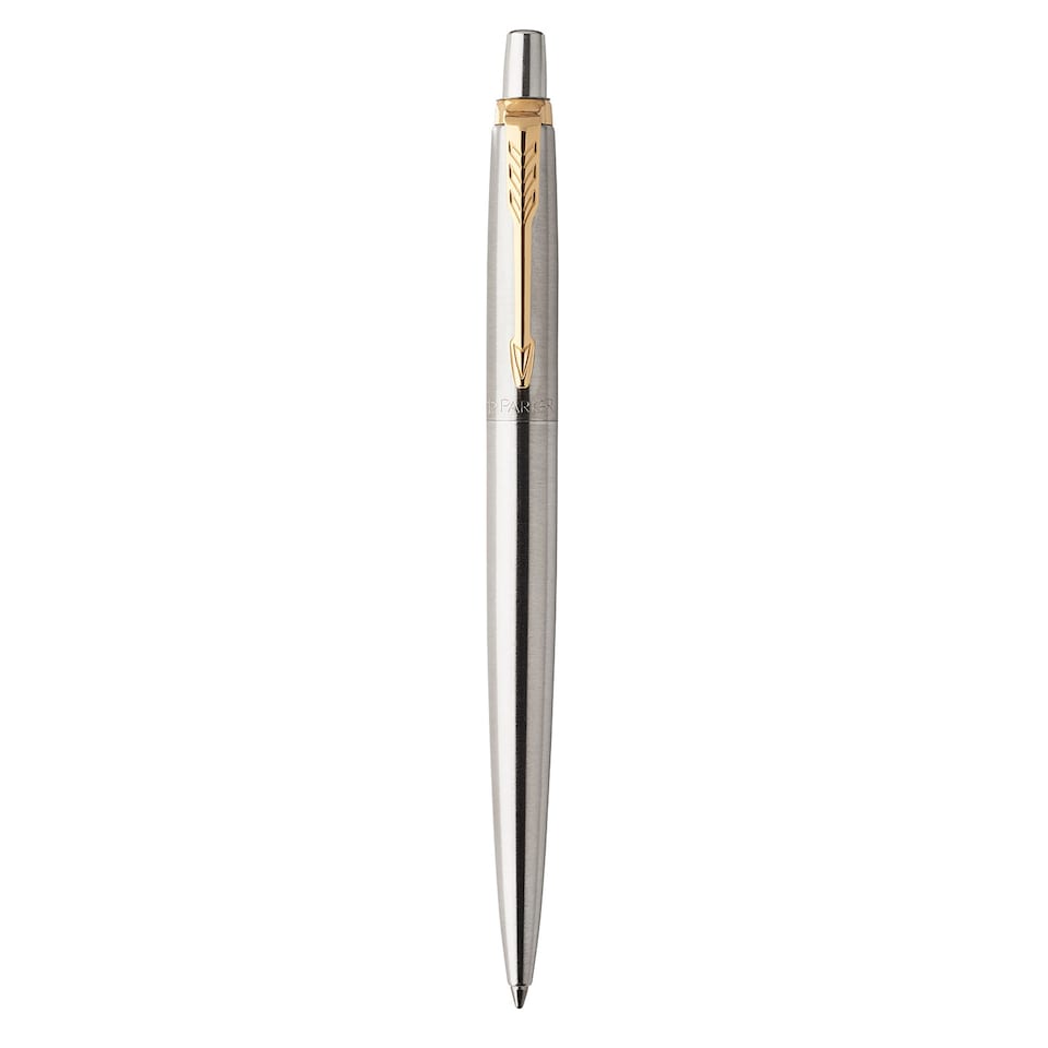 image 1 of Parker Jotter Stainless Steel Gold Trim Ball Pen