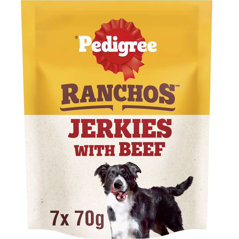 image 1 of Pedigree Ranchos Jerkies Dog Food Treat with Beef 70g