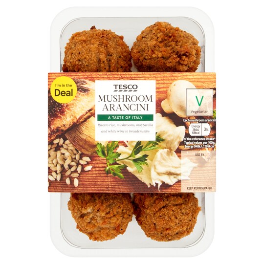 Tesco Mushroom Arancini 180G Tesco Groceries