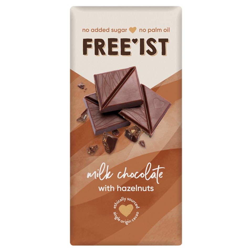 Free'ist No Added Sugar Milk Chocolate With Hazelnuts 70G