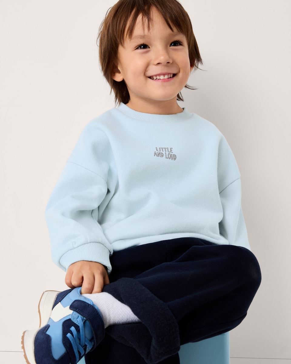 image 1 of F&F Boys 2-Pack Cotton Rich Sweatshirts in Blue