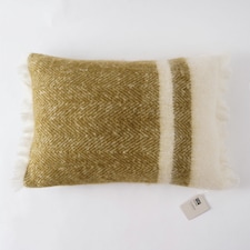 F&F Home Green Stripe Mohair Rectangle Cushion