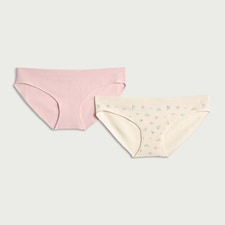 F&F 2-Pack Pointelle Floral High Leg Knickers in Multi