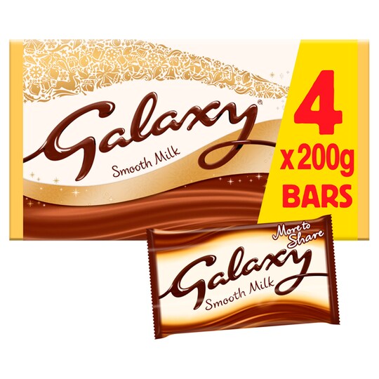 Galaxy Large Novelty Bar 4X200g Tesco Groceries