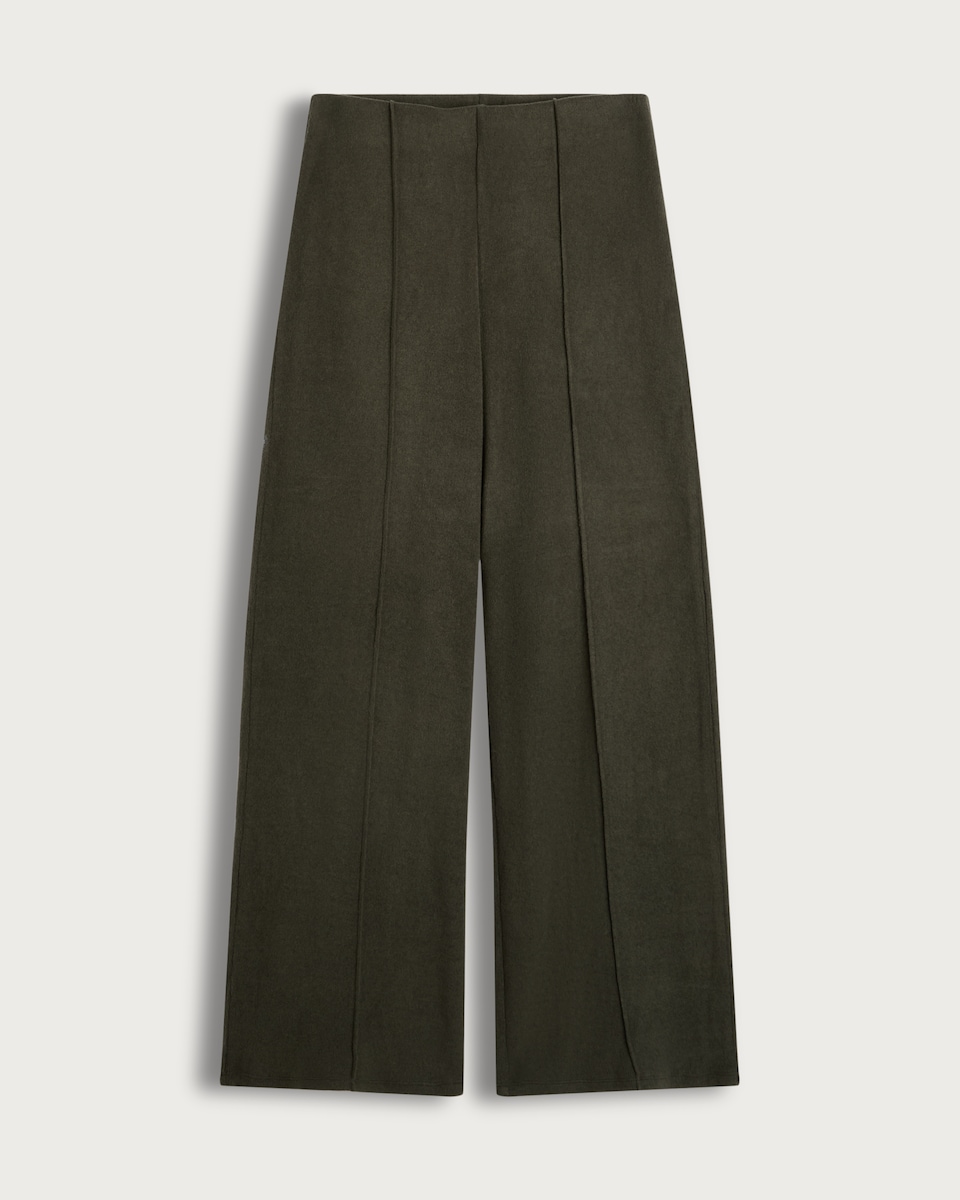 F&F Wide Leg Pin Tuck Pleated Trousers in Olive