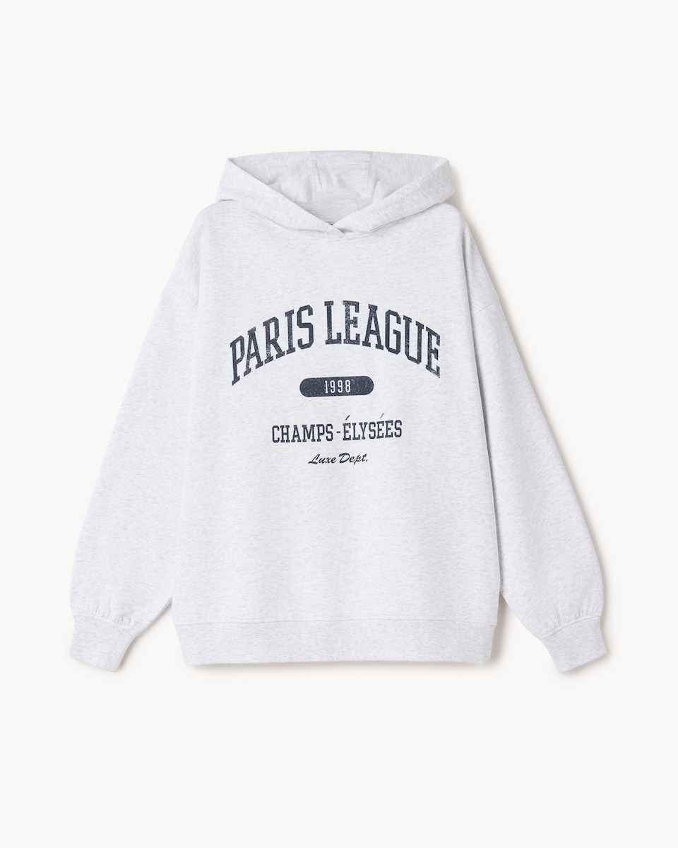 image 1 of OH ME OH MY Cotton Rich Slogan Hoodie in Grey