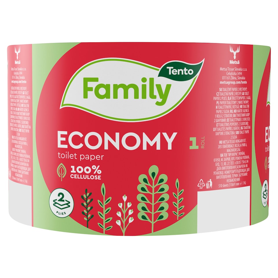 image 1 of Tento Family Economy Toilet Paper 2 Ply 1 Roll