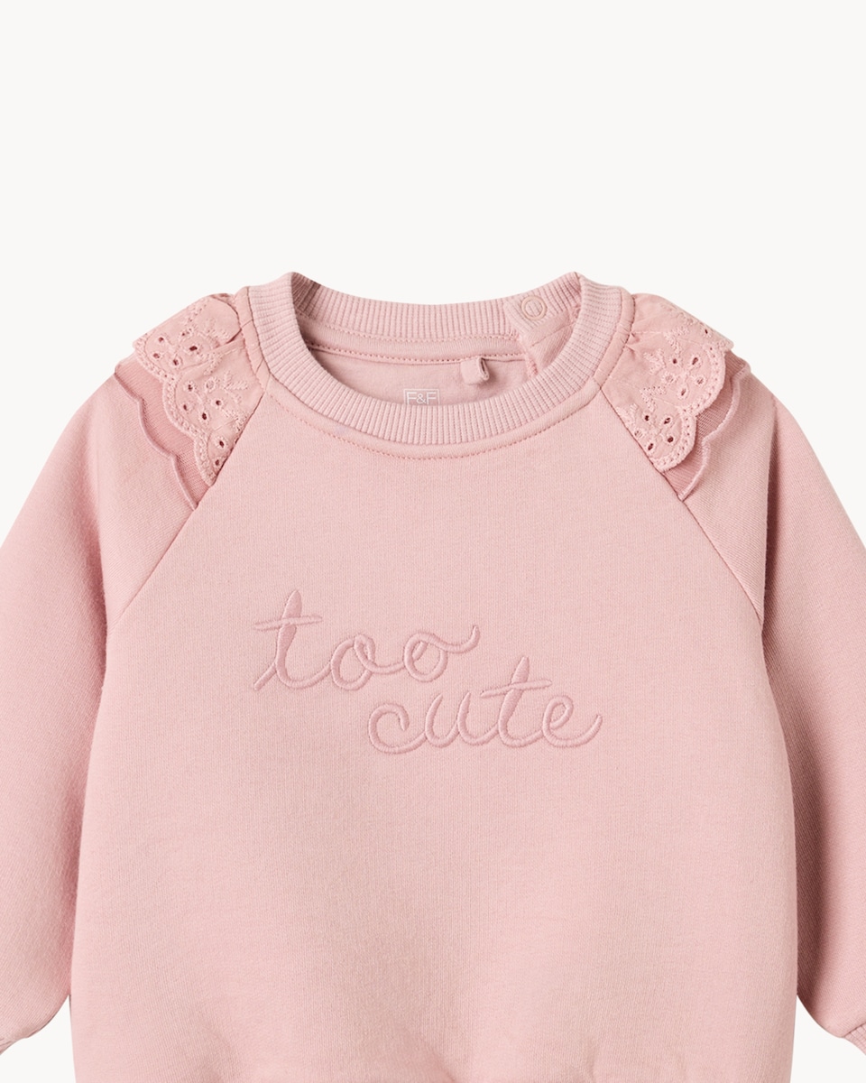 image 1 of F&F Baby Cotton Rich Sweatshirt and Leggings Set in Pink