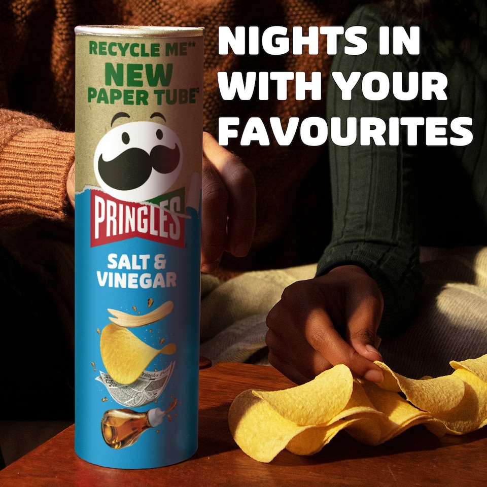 image 1 of Pringles Salt & Vinegar Sharing Crisps 185g