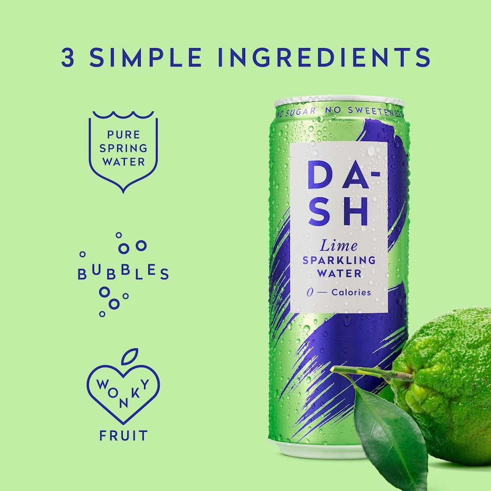 image 1 of Dash Lime Sparkling Water 4 x 330ml