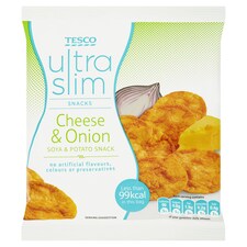 Ultra Slim Cheese And Onion Soy Potato Snacks 22G