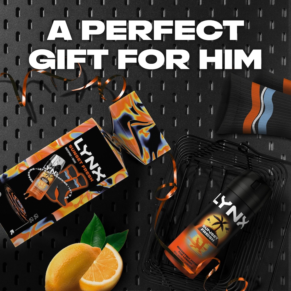 image 1 of Lynx Sunset Fresh Bodyspray & Socks Cracker Gift Set