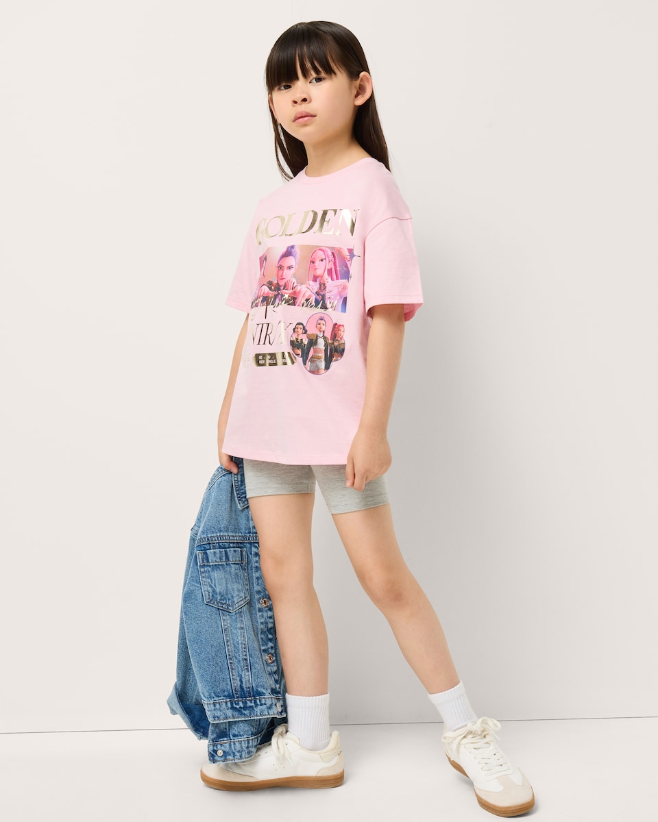 image 1 of K-Pop Demon Hunters 2-Piece T-Shirt and Shorts Set in Pink