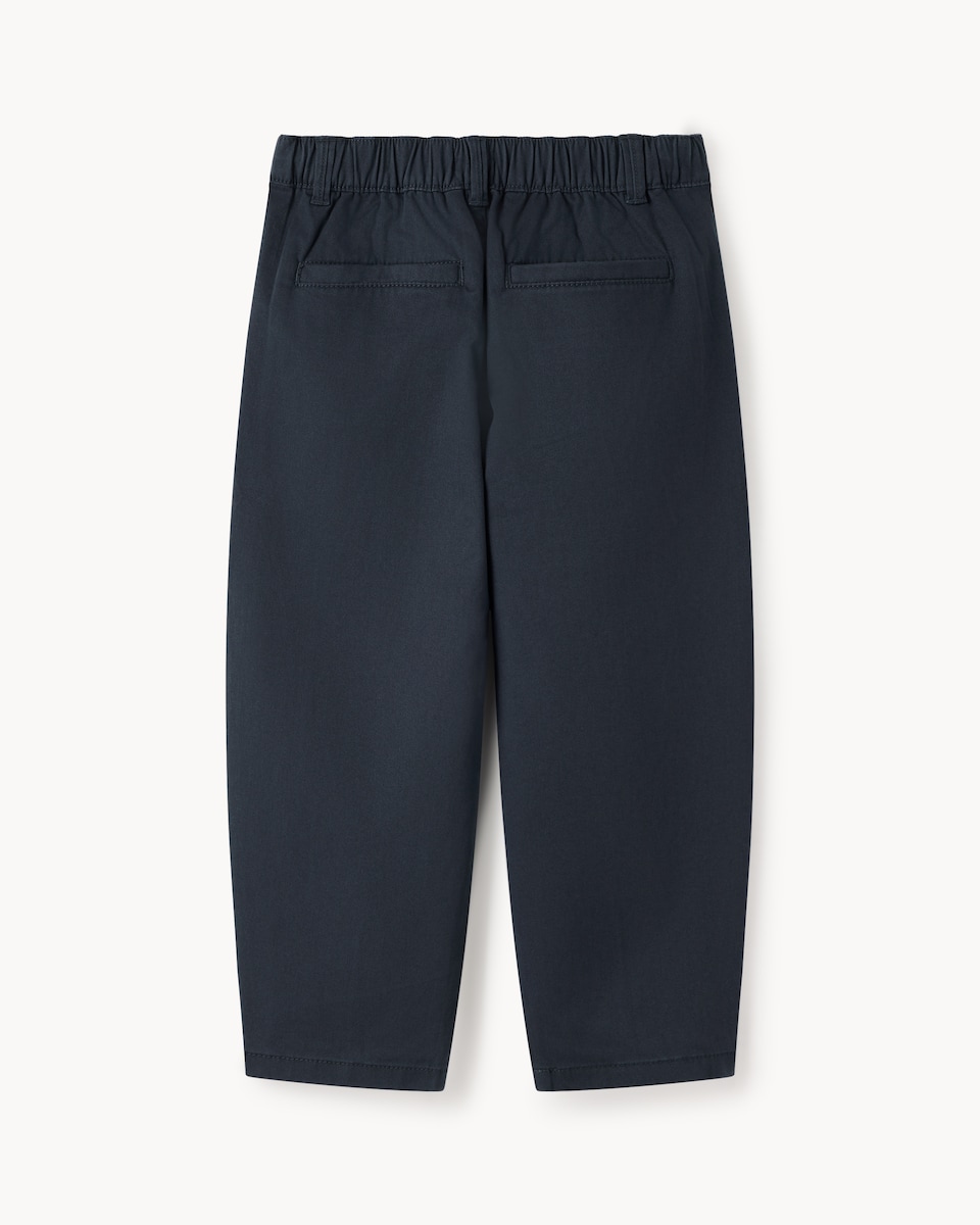 image 1 of F&F Boys Cotton Rich Balloon Leg Trousers in Navy