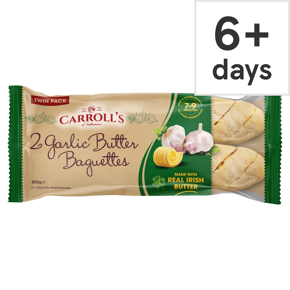 Carroll's 2 Garlic Butter Baguettes Twin Pack 350g