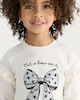image 2 of F&F Girls 2-Pack Pure Cotton Glitter Bow Long Sleeved Tops in Cream