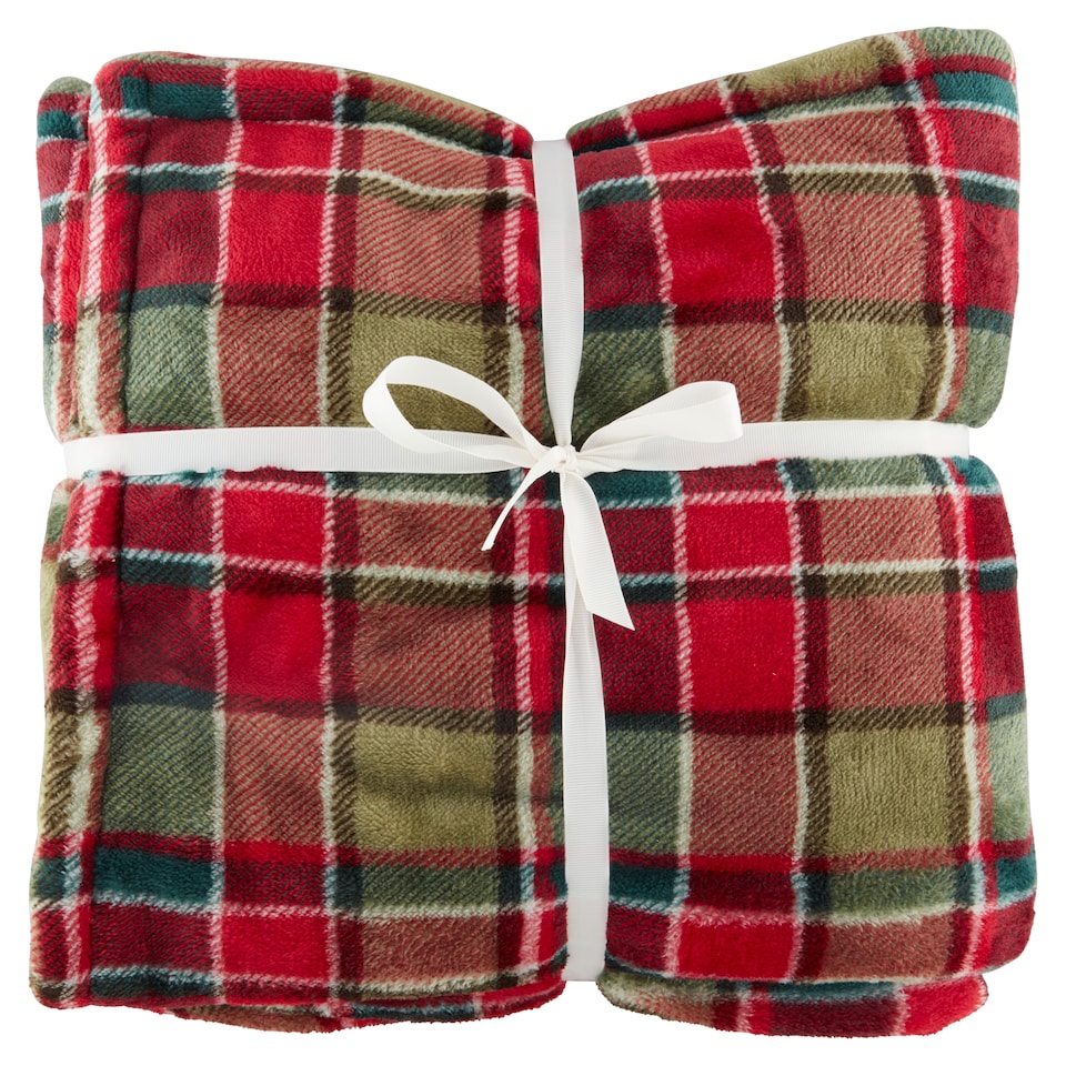 Tesco Tartan Sherpa Throw