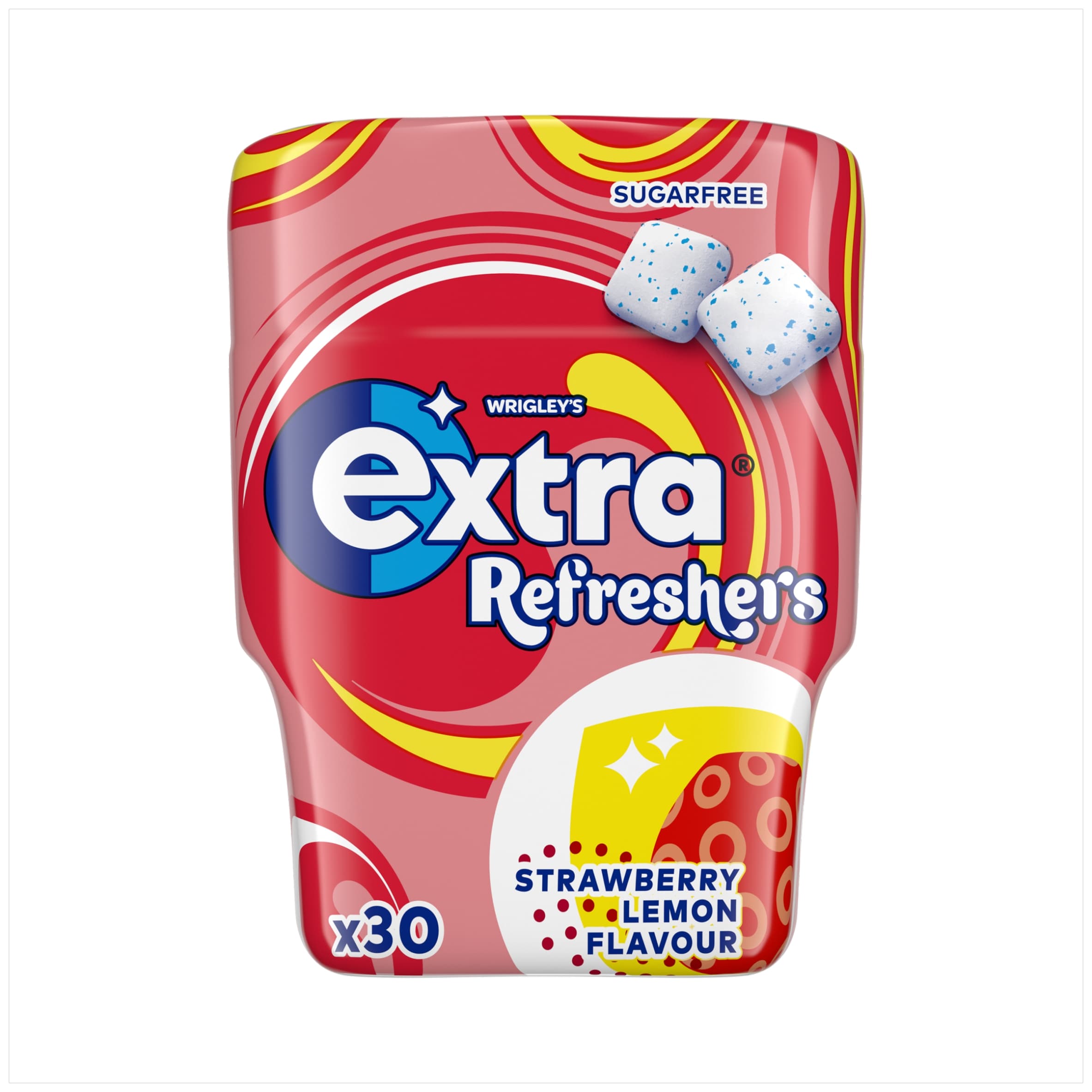 Extra Refreshers Strawberry Lemon Sugar Free Chewing Gum Bottle 30 Pieces 67G