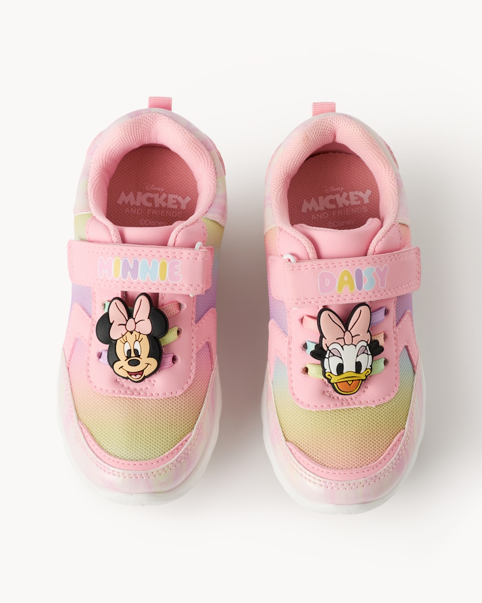 image 1 of Disney Minnie Mouse and Daisy Duck Light Up Trainers in Pink