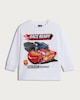 image 4 of Disney Cars Pure Cotton Race Ready Long Sleeved Top in White