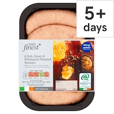 Tesco Finest Pork Honey And Wholegrain Mustard Sausages 454G