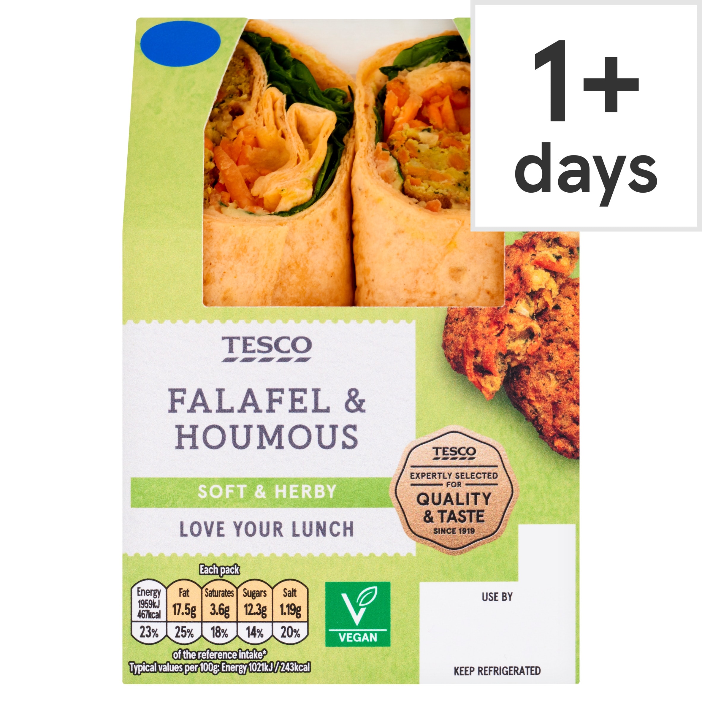 Tesco Falafel and Houmous Wrap