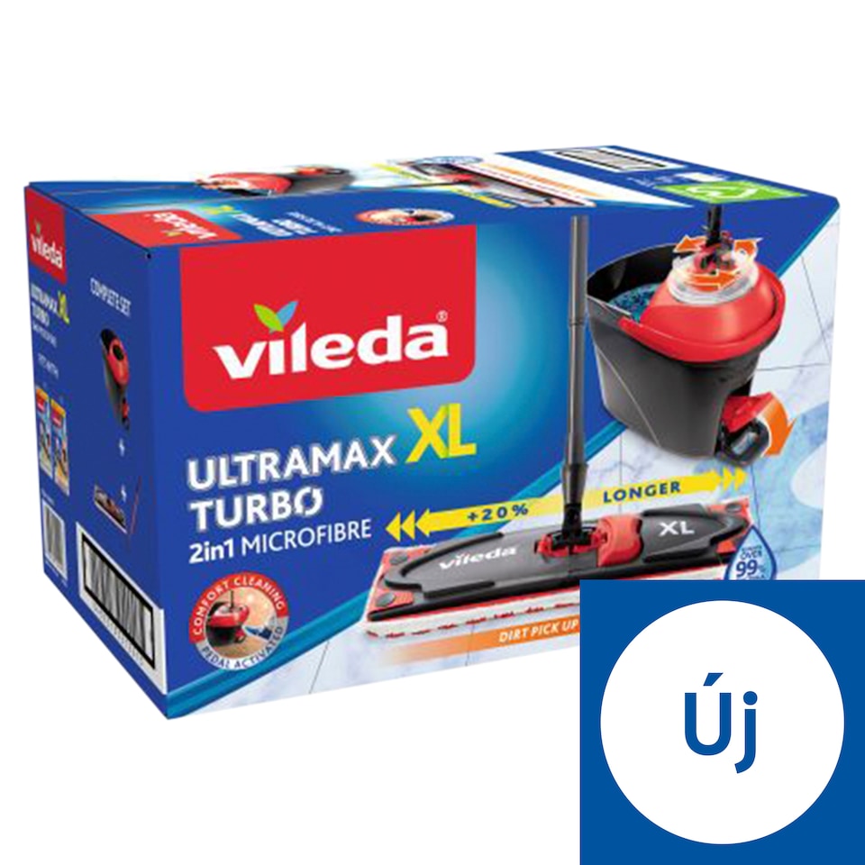 Vileda Ultramax XL Turbo lapos felmosó és pedálos vödör  1. kép