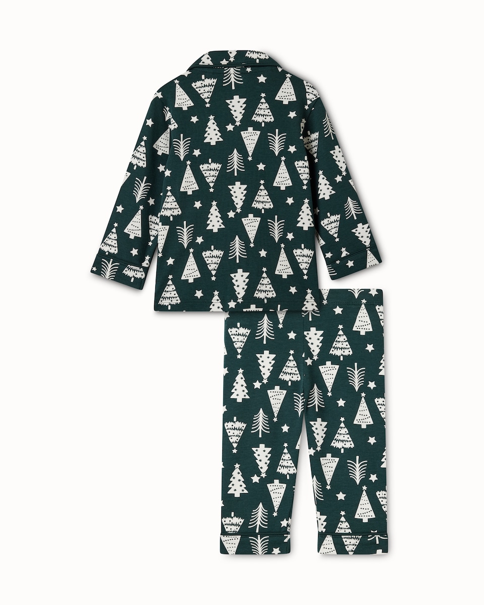 image 1 of Christmas Baby Pure Cotton Tree Revere Matching Family Pyjama Set in Green
