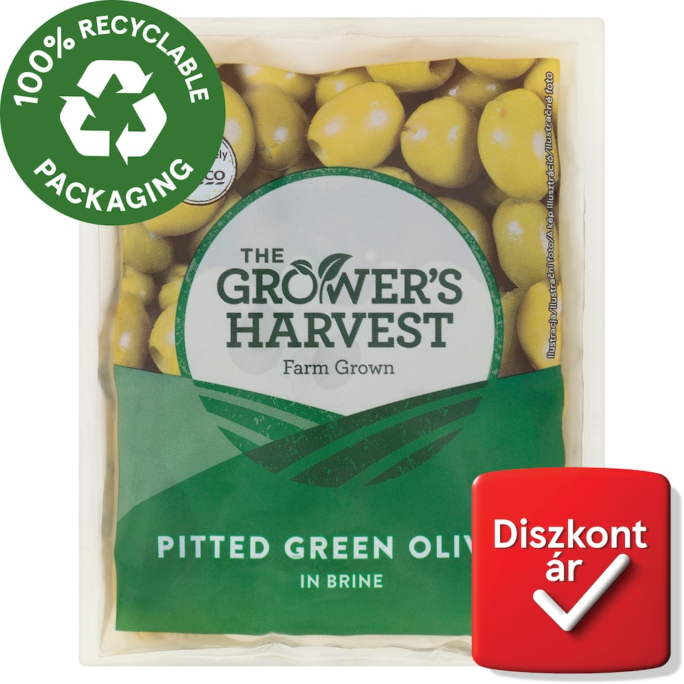 The Grower's Harvest magozott zöld olívabogyó 195 g