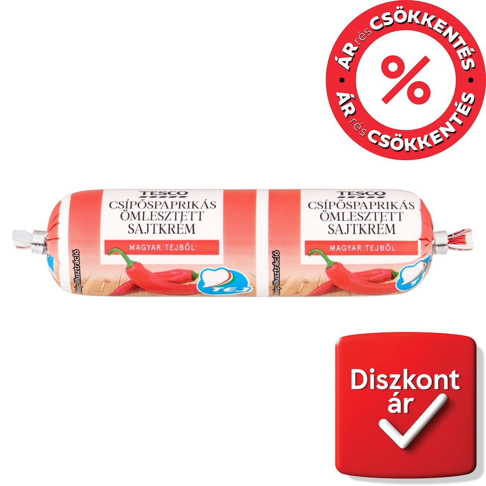 Tesco csípőspaprikás ömlesztett sajtkrém 100 g