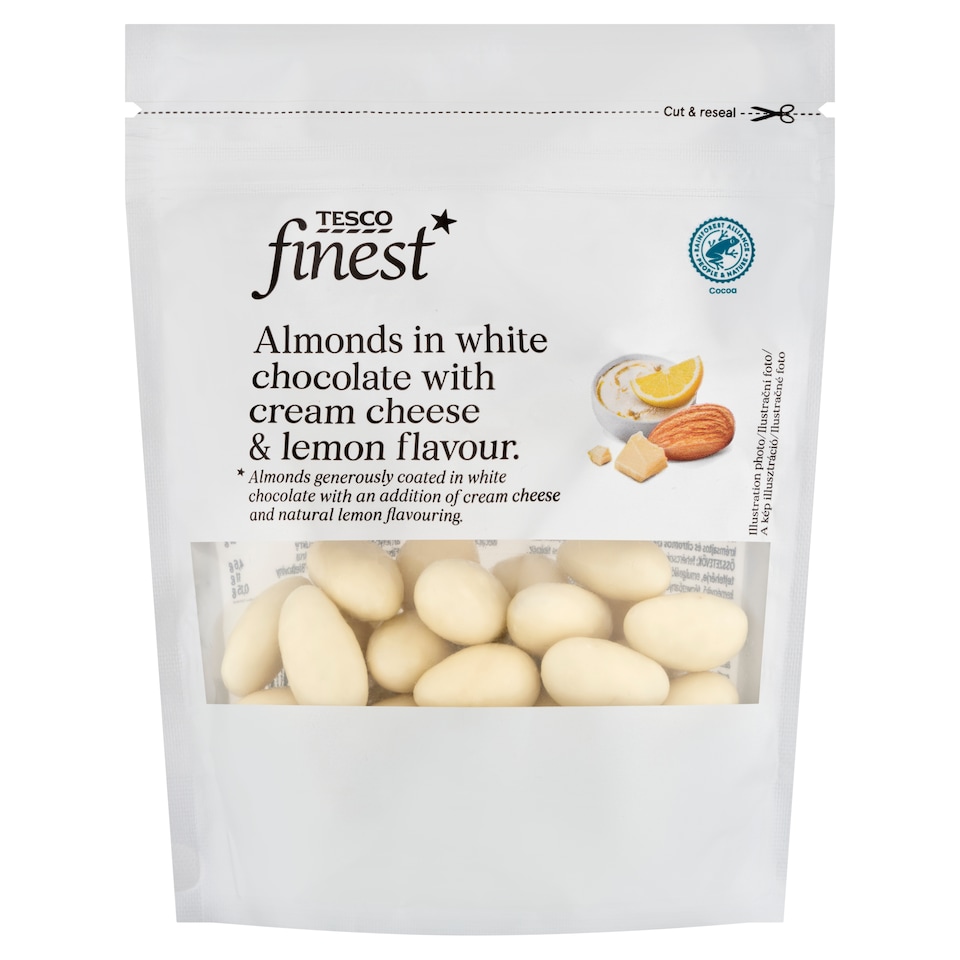 Tesco Finest Almonds in White Chocolate with Cream Cheese & Lemon Flavour 150 g