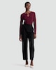 image 2 of F&F Keyhole Ribbed Knit Jumper in Burgundy