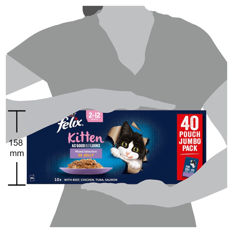 image 1 of FELIX As Good As it Looks Kitten Mixed in Jelly Wet Cat Food 40x85g