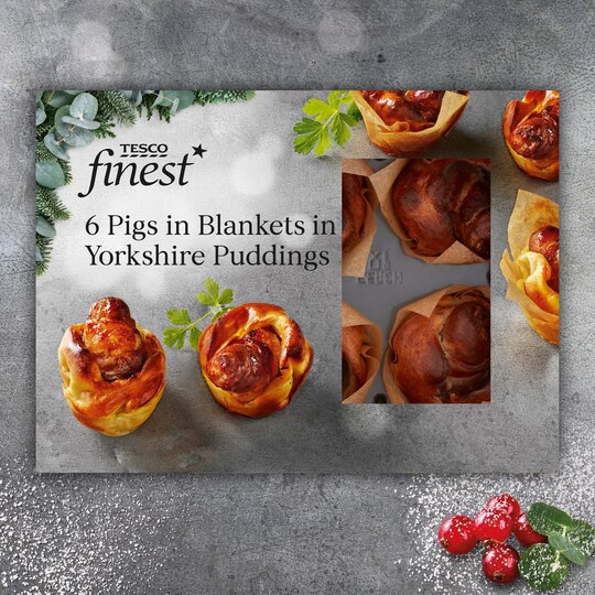 Tesco Finest 6 Pigs In Blankets Y/Shir Puddings 180G Tesco Groceries