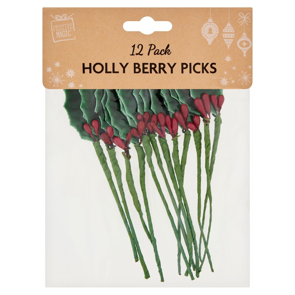 Festive Magic magyalbogyó dekoráció 12 db
