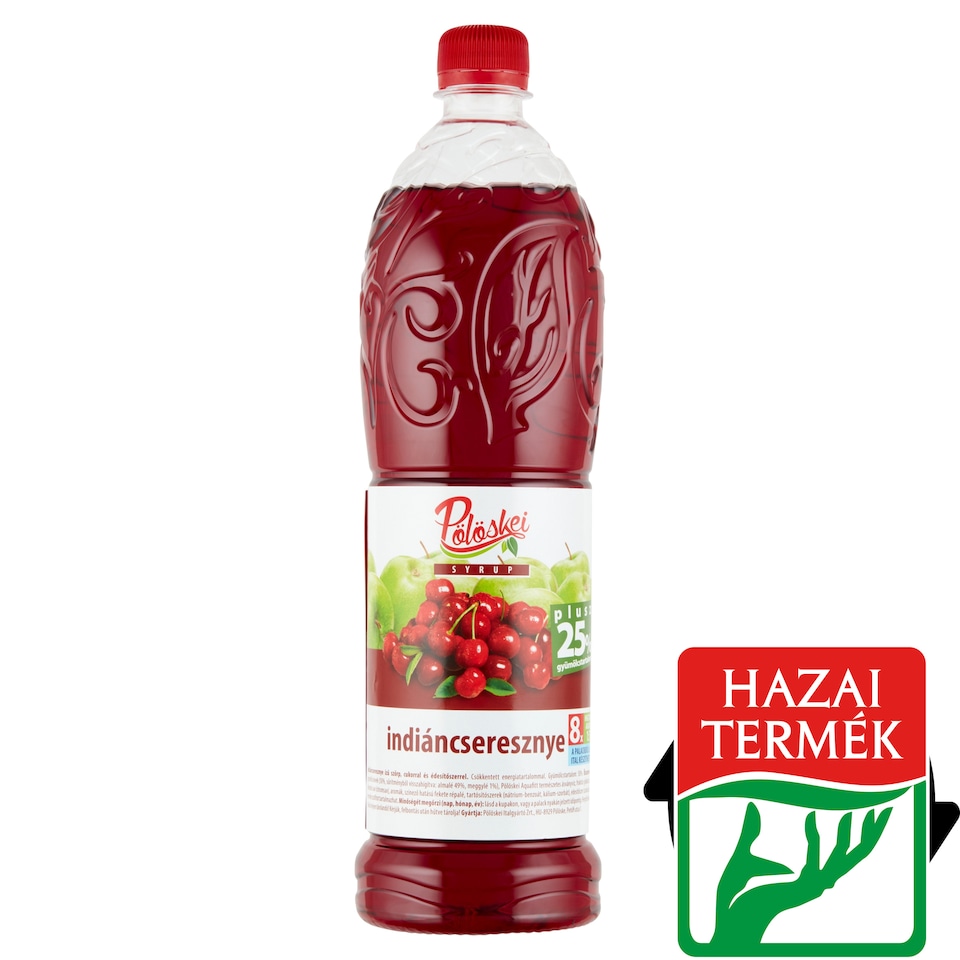 Pölöskei indiáncseresznye ízű szörp, cukorral és édesítőszerrel 1 l