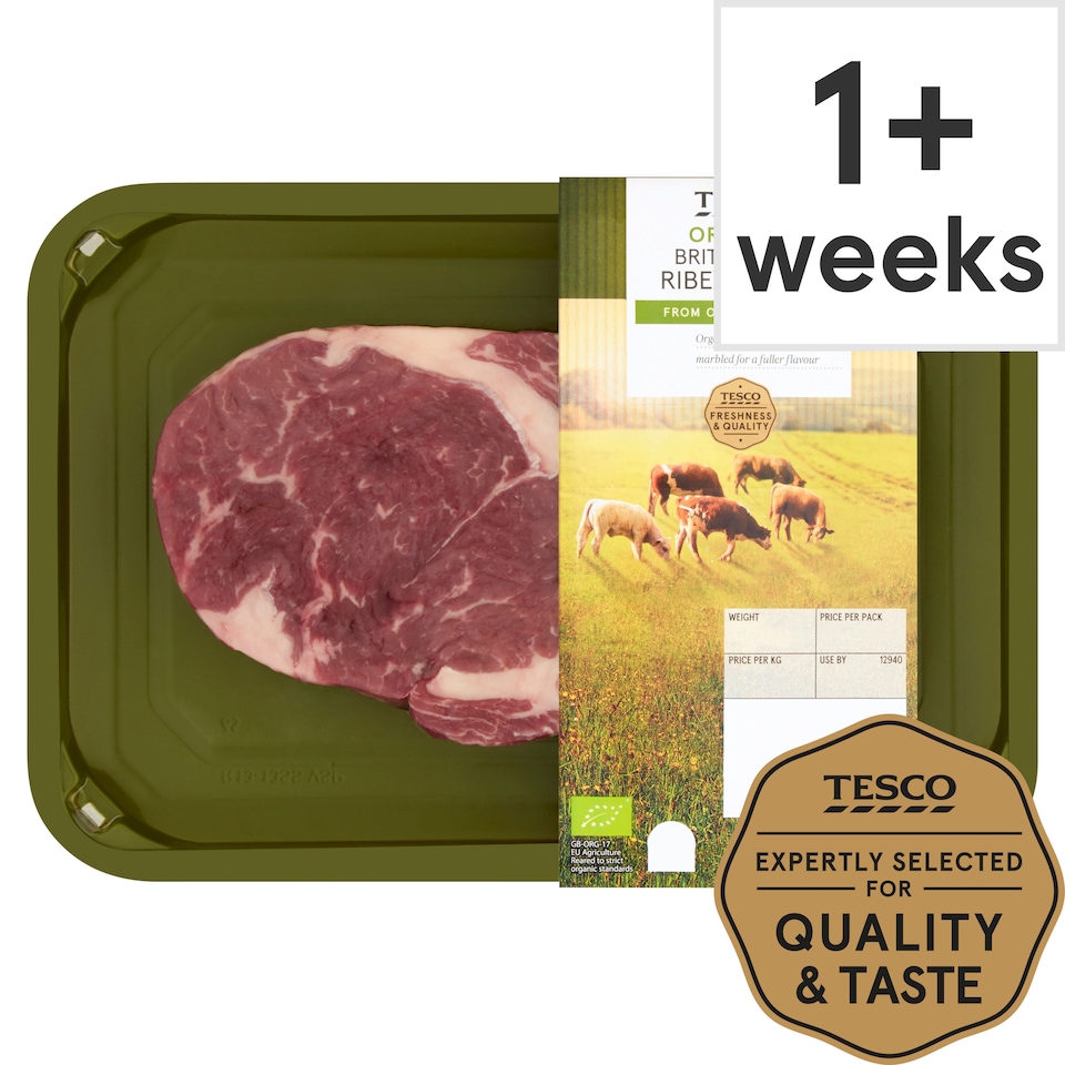 Tesco Organic Beef Ribeye Steak
