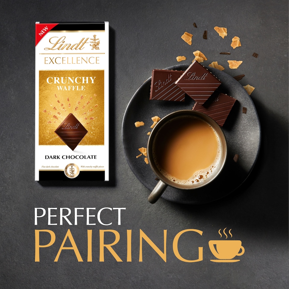 image 1 of Lindt Excellence Dark Crunchy Waffle 100g